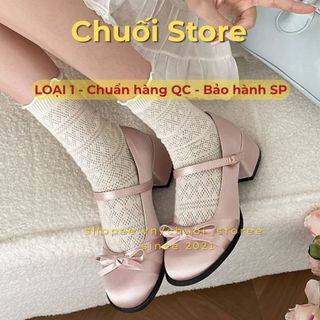Giày lolita nữ da PU tổng hợp dệt vải đế cao su sang nhẹ tinh tế dịu dàng nữ tính