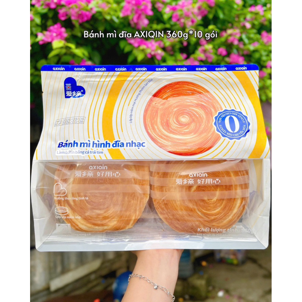 {Hott} Combo 2 Bịch {Bịch 4 Gói} Bánh Mì Đĩa Nhạc Ngàn Lớp Ăn Sáng Tiện Lợi  1 gói