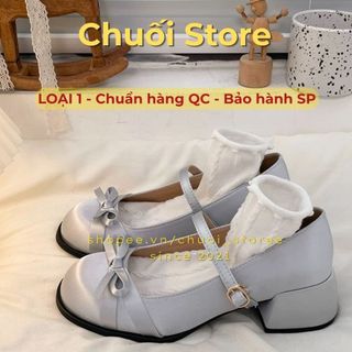 Giày lolita nữ da PU tổng hợp dệt vải đế cao su đáng yêu dịu dàng tinh tế nữ tính