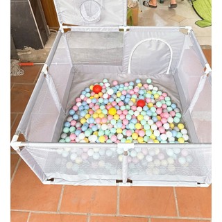 Quây bóng cho bé size 1m35x1m35 khung kim loại có tặng kèm 10 bóng cho bé vui chơi