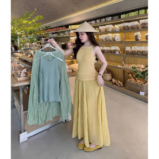 •𝙆𝙞𝙣𝙜𝙨𝙝𝙤𝙥𝙗𝙚𝙖𝙪𝙩𝙮•Set Áo Yếm Mix Váy Nhún QC