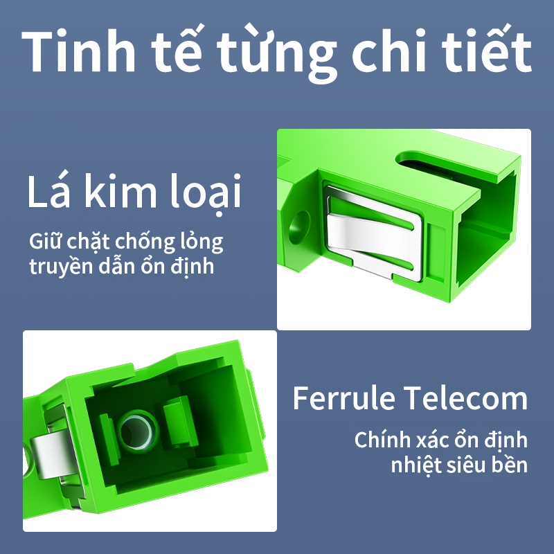 Adapter Quang SC/APC Đơn Đầu Nối Cáp Quang SC APC Bộ Ghép Nối Sợi Quang FTTH