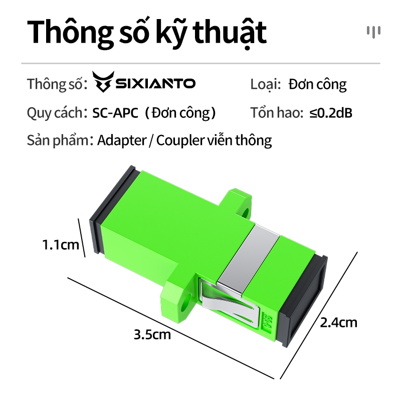 Adapter Quang SC/APC Đơn Đầu Nối Cáp Quang SC APC Bộ Ghép Nối Sợi Quang FTTH
