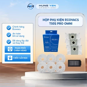 Hộp phụ kiện: Bộ lọc bụi, túi đựng rác, tấm lau nhà cho Ecovacs T50S PRO OMNI DKT070194 - Chính hãng