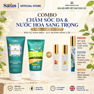 Set chăm sóc da toàn diện và nước hoa lưu hương đến 3 tiếng kèm hộp quà Saras Beauty
