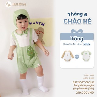 M&B (0-24M) Body đùi cộc tay giả yếm Viscose co giãn 4 chiều mềm mịn, thoáng mát cho bé sơ sinh