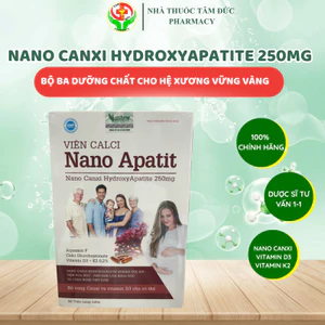 Viên Calci Nano Apatit Vshine 50 Viên Nang Mềm | Nano Canxi D3 K2 | Bổ Sung Canxi Hằng Ngày Cho Người Lớn