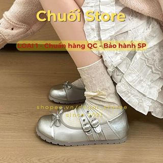 Giày bệt nữ da PU tổng hợp dệt vải đế cao su xinh xắn đáng yêu mềm mại thoải mái