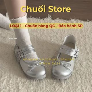 Giày bệt nữ da PU tổng hợp dệt vải đế cao su ôm chân vừa vặn mix 2 quai cài dễ thương dễ phối đồ