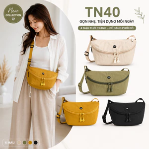 TN40 - Túi Đeo Chéo Nữ Canvas Siêu Nhẹ Nhiều Ngăn, Túi Đeo Vai Thời Trang Chống Nước Dây Đeo Điều Chỉnh