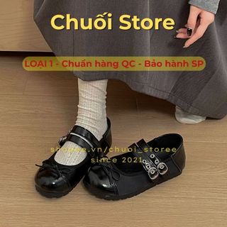 Giày bệt nữ da PU tổng hợp dệt vải đế cao su xinh xắn đáng yêu mềm mại thoải mái