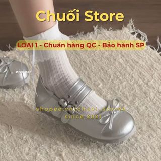 Giày bệt nữ da PU tổng hợp dệt vải đế cao su xinh xắn đáng yêu mềm mại thoải mái