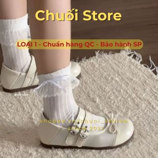Giày bệt nữ da PU tổng hợp dệt vải đế cao su xinh xắn đáng yêu mềm mại thoải mái