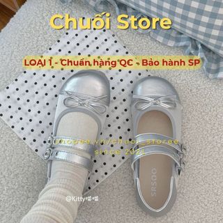 Giày bệt nữ da PU tổng hợp dệt vải đế cao su xinh xắn đáng yêu mềm mại thoải mái