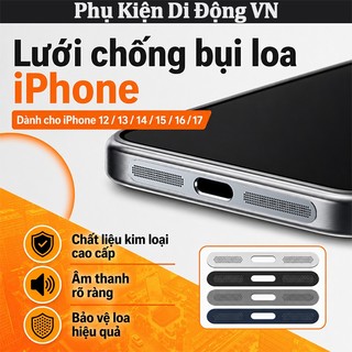 Bộ lưới loa kim loại nắp chống bụi cổng sạc iPhone không ảnh hưởng âm thanh cho iPhone 12 13 14 15 16 17 Pro Max
