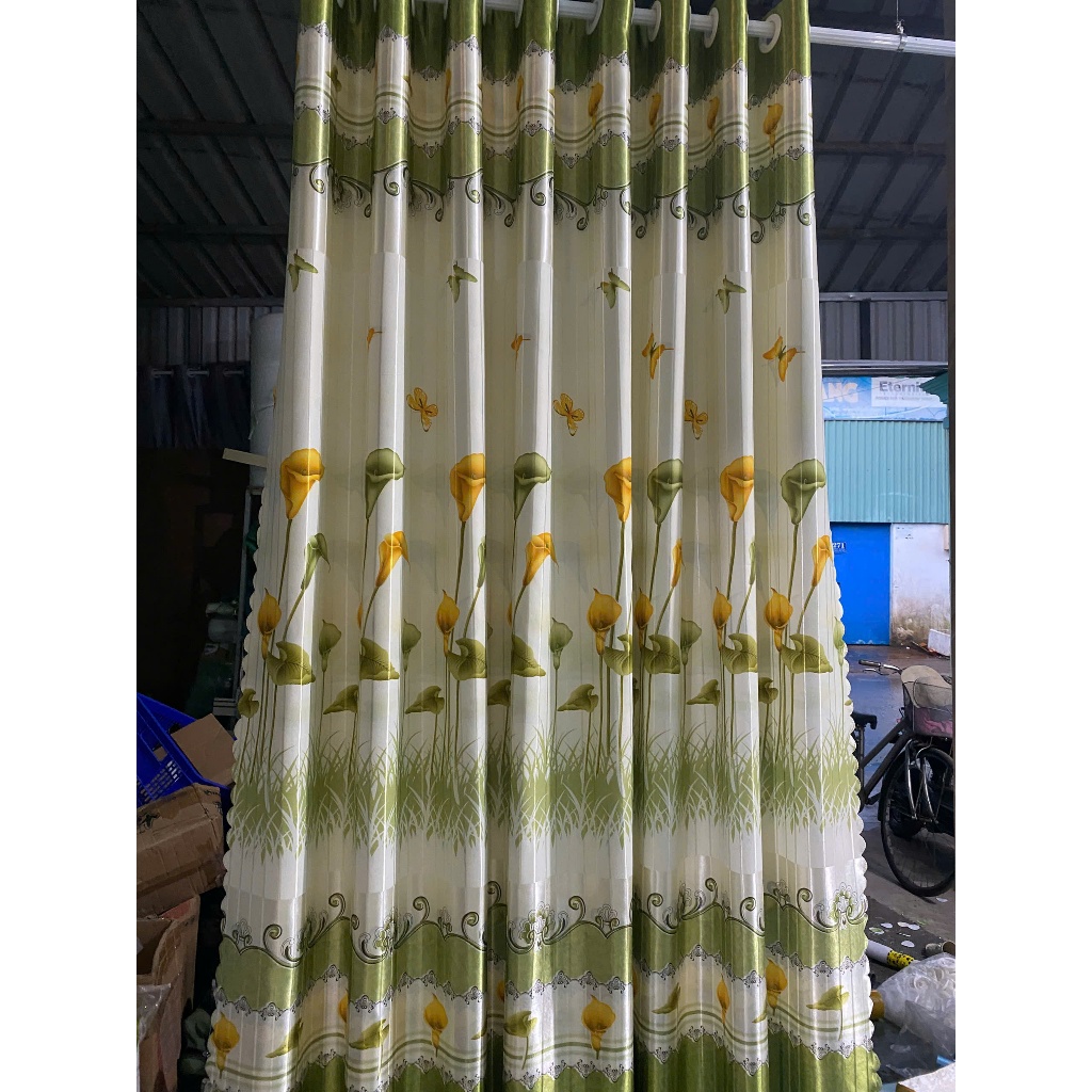 1 TẤM GẤM PHI BÓNG 2 MẶT 2 MÀU XANH LA CHƯA CÓ CÂY TREO - TREO 1 TẤM MUA 1 TẤM _TREO 2 TẤM MUA 2 TẤM RÈM CỬA VIỆT HÀN