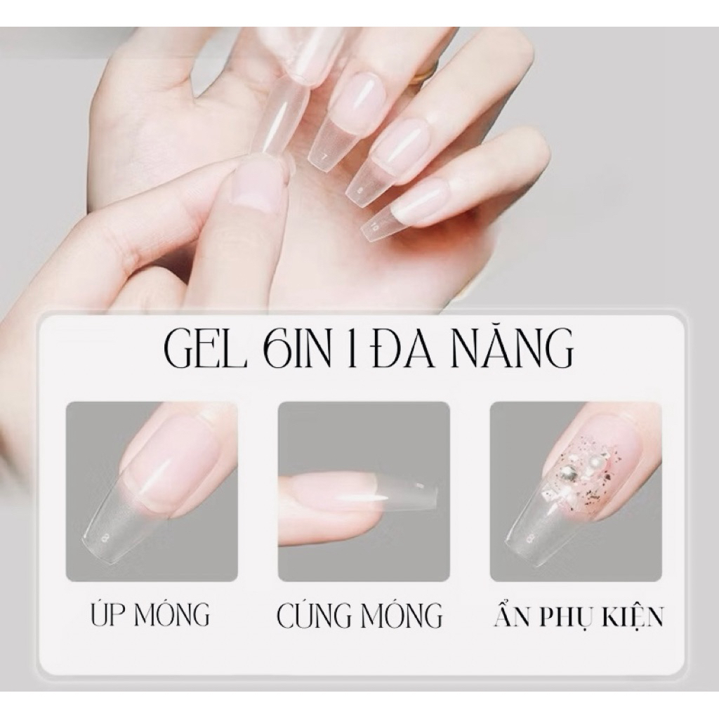 Glue gel 6in1 bản nâng cấp(new)-glue gel SUA úp móng siêu bền ,không gây nóng móng ,độ bền hơn 4tuần