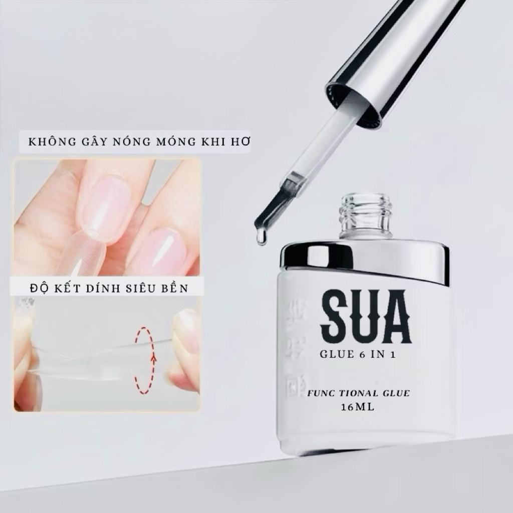 Glue gel 6in1 bản nâng cấp(new)-glue gel SUA úp móng siêu bền ,không gây nóng móng ,độ bền hơn 4tuần