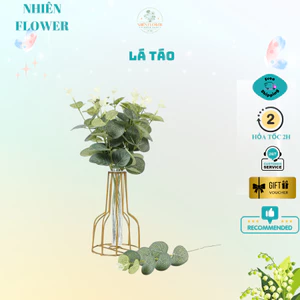Cành Lá Bạch Đàn, Lá Táo Nhân Tạo, Trang Trí Hoa Kẽm Nhung, Hoa Sáp, Giỏ Quà Tặng, Handmade