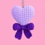 Móc khóa len handmade trái tim tình yêu + nơ móc khóa đồ thủ công