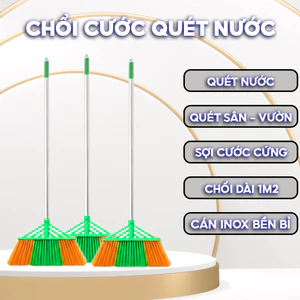 Chổi Cước Xương Cá Quét Nước Cán Inox Sợi Cước Cứng, Chuyên Dụng Quét Sân, Quét Nhà Vệ Sinh, Kho bãi