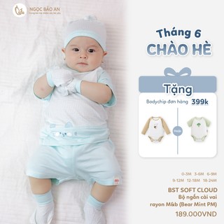 M&B (0-24M) Bộ quần áo cộc tay cài vai Viscose co giãn 4 chiều mềm mịn, thoáng mát cho bé sơ sinh.
