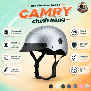 Mũ bảo hiểm Camry Helmets Lưỡi Trai Vân Cacbon - Nhiều màu sắc, Phù hợp cho cả nam và nữ, bảo hành 12 tháng