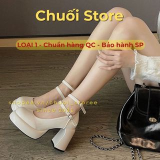 Giày cao gót nữ da PU tổng hợp dệt vải đế cao su đáng yêu dịu dàng tinh tế nữ tính