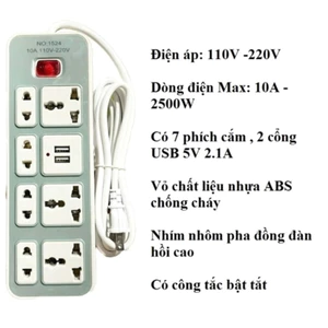 Ổ Cắm Điện USB Màu Trắng Mẫu Mới Chống Giật 2 Cổng USB Có Chốt An Toàn