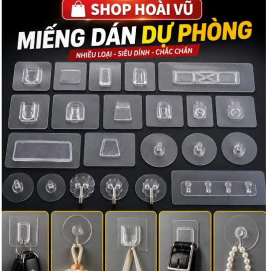10 CÁI --Miếng Dán Tường Thay Thế Dự Phòng Cho Kệ Remote,, Kệ Nhả Kem Kệ Nhà Tắm--10 CÁI -