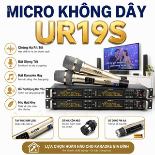 Micro Không Dây UR19S Chống Hú Rít Cực Tốt, Bắt Giọng Tốt, Hát Karaoke Hay, Hỗ Trợ Giọng Hát Yếu, Mic Hát Nhẹ