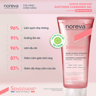 COMBO CHĂM DA NHẠY CẢM NOREVA SENSIDIANE : GEL RỬA MẶT SENSIDIANE 200ML + SERUM SENSIDIANE 30ML