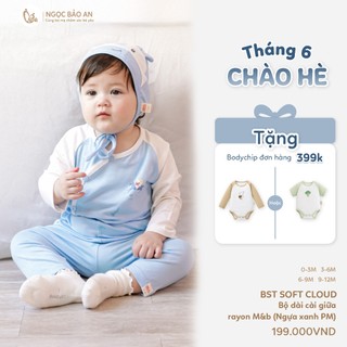 M&B (0-24M) Bộ quần áo dài tay cài bên Viscose co giãn 4 chiều mềm mịn, thoáng mát cho bé sơ sinh.