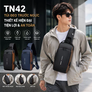 TN42 Túi Đeo Chéo Nam Chống Trộm Khóa TSA, Túi Đeo Trước Ngực Chống Nước Có Cổng USB, Túi Đeo Vai Du Lịch Đa Năng Cao Cấ