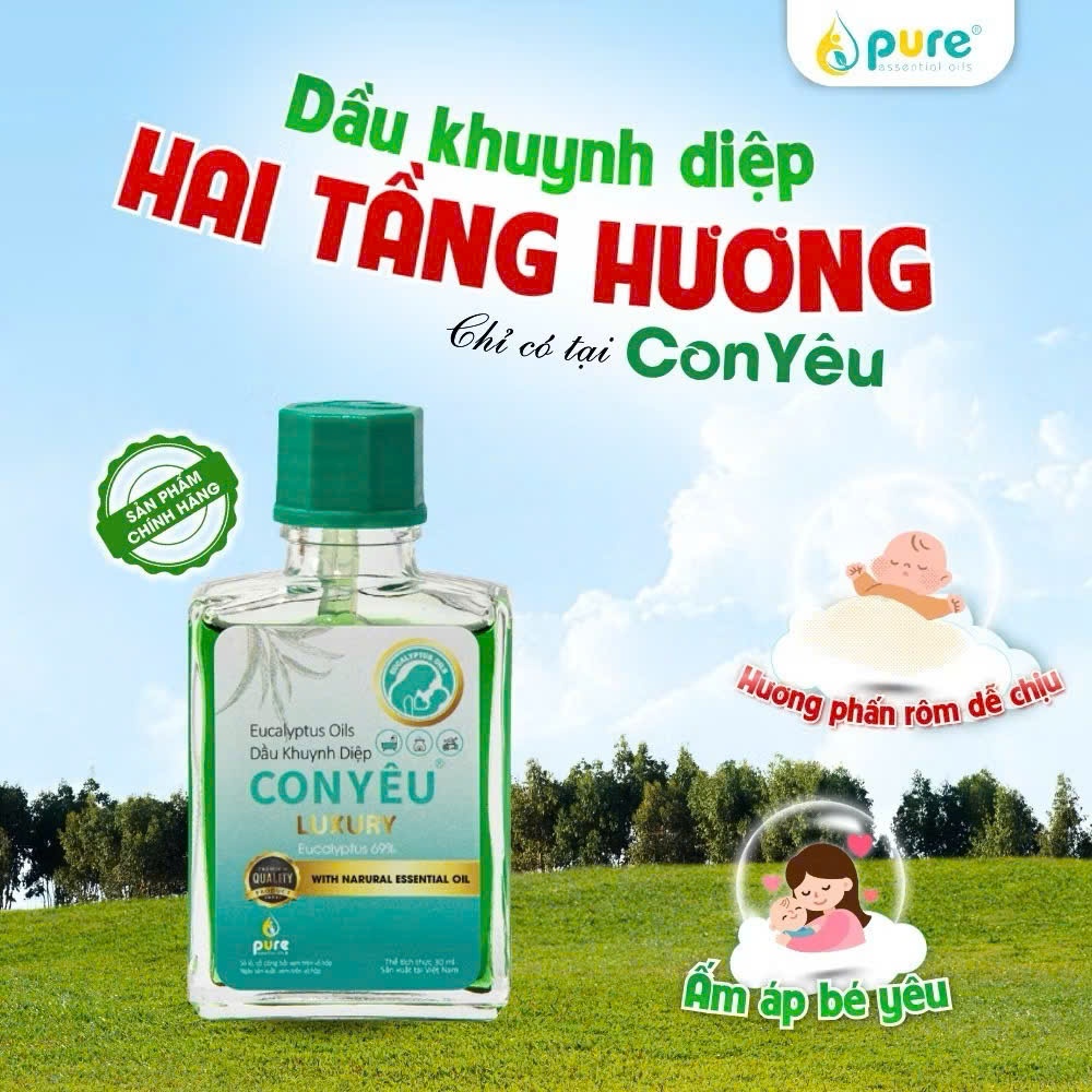 Dầu Khuynh Diệp Cho Bé Con Yêu 30mL – Giữ Ấm, Phòng Cảm, Giảm Ho, Ngừa Sổ Mũi Tinh Dầu Thiên Nhiên
