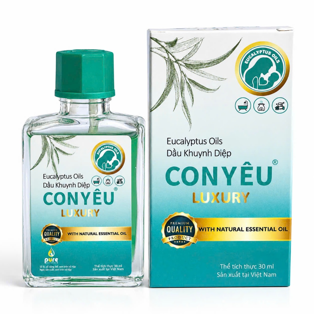 Dầu Khuynh Diệp Cho Bé Con Yêu 30mL – Giữ Ấm, Phòng Cảm, Giảm Ho, Ngừa Sổ Mũi Tinh Dầu Thiên Nhiên