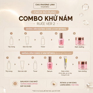 Combo Phục Hồi Kem Đêm + Serum Ruee Ver 2 + Retinol Mary&May CB0366 - Dưỡng Trắng, Phục Hồi, Làm Đều Màu Da