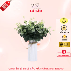 Lá Táo Giả, Lá Bạch Đàn Giả, Chuyên Dụng Cắm Hoa, Trang Trí Bình Hoa, Decor Handmade, Giỏ Quà Tặng