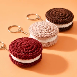 Móc khóa len handmade móc khóa hình bánh qui bánh cookie đồ thủ công