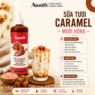 Xốt Caramel Muối Hồng Aumis 640gr – Béo Mặn Cân Vị, Chuẩn Pha Chế & Làm Bánh Cho Gia Đình, Quán Cafe