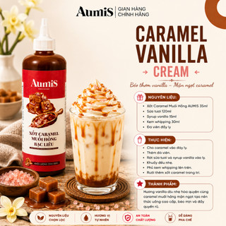 Xốt Caramel Muối Hồng Aumis 640gr – Béo Mặn Cân Vị, Chuẩn Pha Chế & Làm Bánh Cho Gia Đình, Quán Cafe