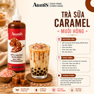 Xốt Caramel Muối Hồng Aumis 640gr – Béo Mặn Cân Vị, Chuẩn Pha Chế & Làm Bánh Cho Gia Đình, Quán Cafe