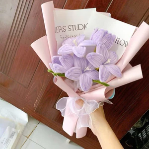 Bó hoa kẽm nhung thủ công - Món quà vĩnh cửu thay lời yêu thương (Tặng kèm thiệp xinh)