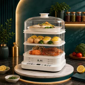 Nồi Hấp Điện 3 Tầng Inox – Hấp Đa Năng, Công Suất Mạnh, Hẹn Giờ, Bảo Hành 12 Tháng