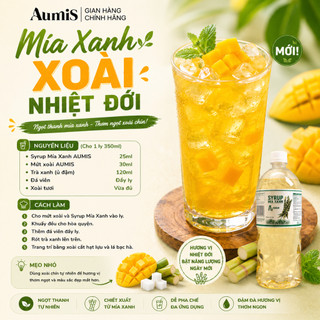 Đường Nước Mía Aumis 1 Lít – 1 Thùng 15 Chai – Ngọt Thanh 6.7 Brix – Pha Chế Cà Phê, Trà Sữa