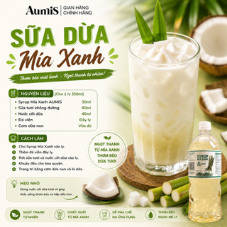 Đường Nước Mía Aumis 1 Lít – 1 Thùng 15 Chai – Ngọt Thanh 6.7 Brix – Pha Chế Cà Phê, Trà Sữa