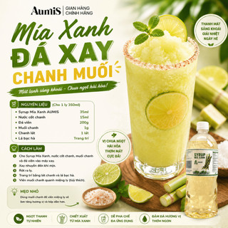 Đường Nước Mía Aumis 1 Lít – 1 Thùng 15 Chai – Ngọt Thanh 6.7 Brix – Pha Chế Cà Phê, Trà Sữa