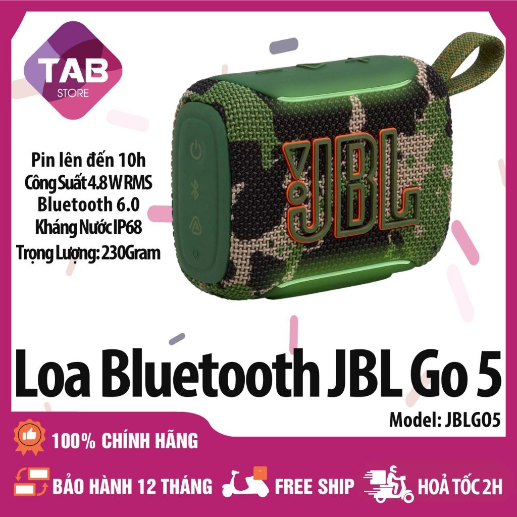 Loa JBL Go 5 Bluetooth 6.0, Pin 10h, IP68 Chính Hãng - Bảo Hành 12 Tháng | BigBuy360 - bigbuy360.vn