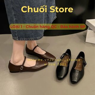 Giày bệt nữ da PU tổng hợp dệt vải đế cao su cao cấp sang trọng thanh lịch dễ đi