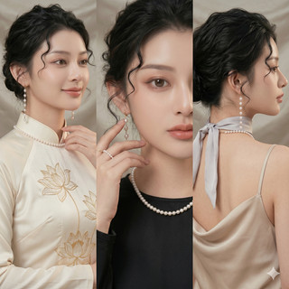 [ DAISYN ] N947 Bông tai nữ 7 hạt ngọc trai nhân tạo 6li  xinh xắn cho nữ